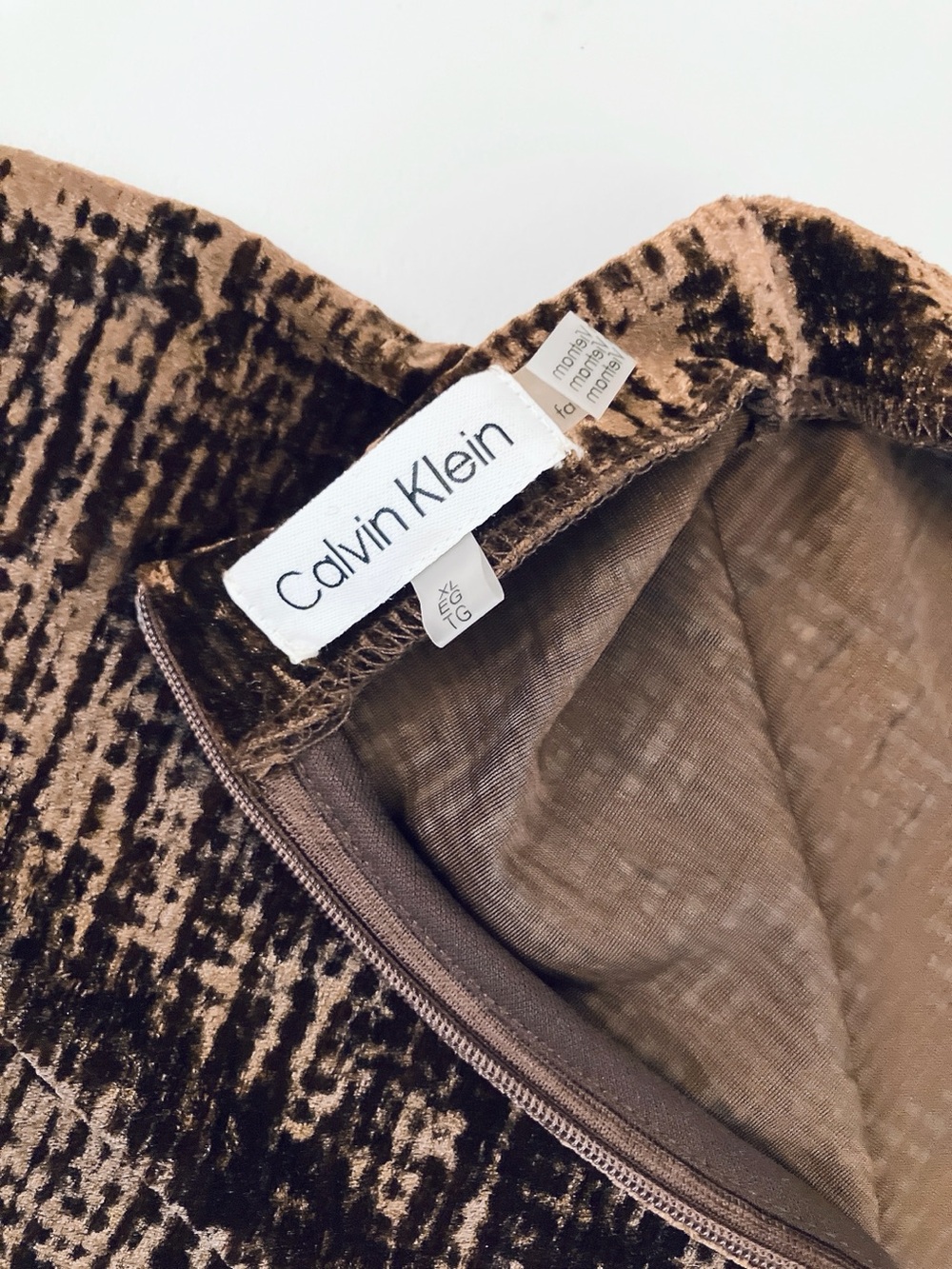 Calvin Klein Brown Velvet Mock Neck Cap Sleeve Blouse Tank Top X-Large - Picture 5 of 11